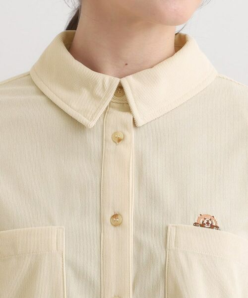 SHOO・LA・RUE / シューラルー シャツ・ブラウス | 【旭山動物園応援商品】ワンポイント刺繍 コーデュロイシャツ | 詳細12
