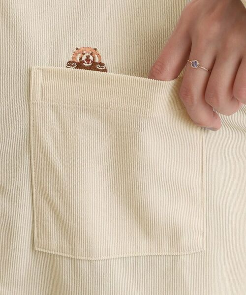 SHOO・LA・RUE / シューラルー シャツ・ブラウス | 【旭山動物園応援商品】ワンポイント刺繍 コーデュロイシャツ | 詳細13
