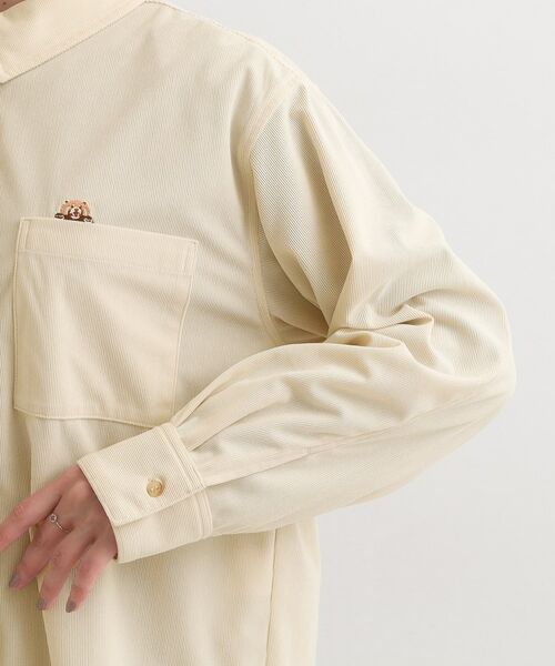 SHOO・LA・RUE / シューラルー シャツ・ブラウス | 【旭山動物園応援商品】ワンポイント刺繍 コーデュロイシャツ | 詳細14