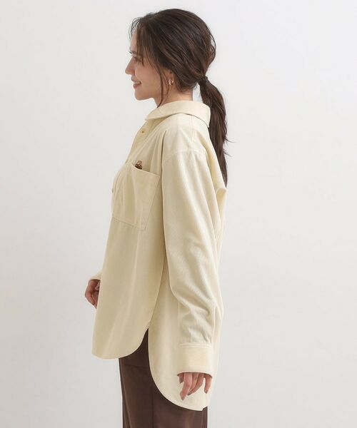 SHOO・LA・RUE / シューラルー シャツ・ブラウス | 【旭山動物園応援商品】ワンポイント刺繍 コーデュロイシャツ | 詳細2