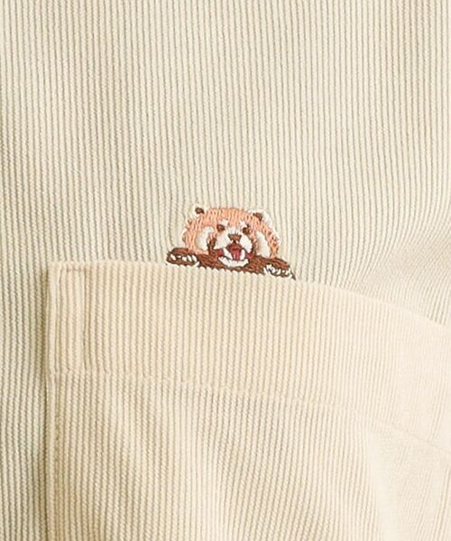 SHOO・LA・RUE / シューラルー シャツ・ブラウス | 【旭山動物園応援商品】ワンポイント刺繍 コーデュロイシャツ | 詳細4