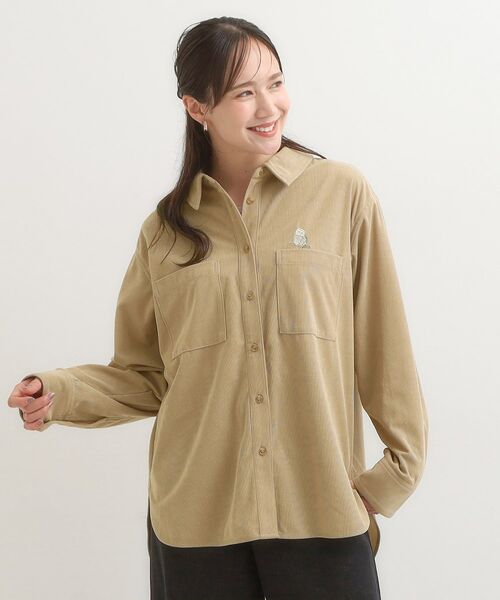 SHOO・LA・RUE / シューラルー シャツ・ブラウス | 【旭山動物園応援商品】ワンポイント刺繍 コーデュロイシャツ | 詳細5