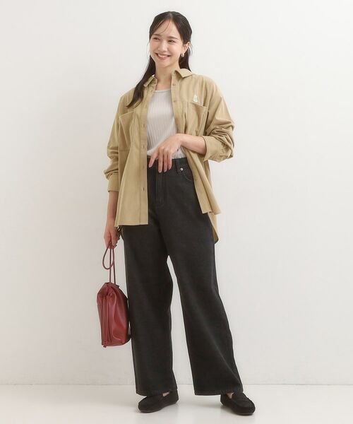 SHOO・LA・RUE / シューラルー シャツ・ブラウス | 【旭山動物園応援商品】ワンポイント刺繍 コーデュロイシャツ | 詳細7