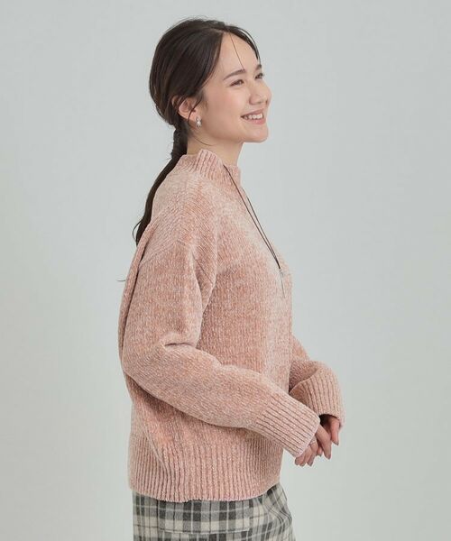 SHOO・LA・RUE / シューラルー ニット・セーター | 【S-LL】ほんのりラメで女性らしい ベロアモールモックネックニット | 詳細10