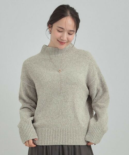 SHOO・LA・RUE / シューラルー ニット・セーター | 【S-LL】ほんのりラメで女性らしい ベロアモールモックネックニット | 詳細13