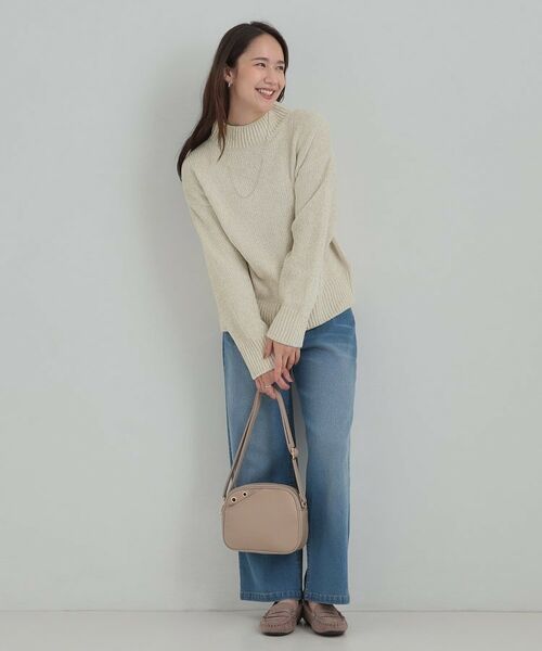 SHOO・LA・RUE / シューラルー ニット・セーター | 【S-LL】ほんのりラメで女性らしい ベロアモールモックネックニット | 詳細3