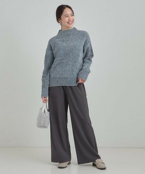 SHOO・LA・RUE / シューラルー ニット・セーター | 【S-LL】ほんのりラメで女性らしい ベロアモールモックネックニット | 詳細7