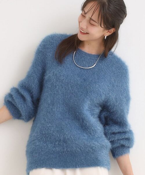 SHOO・LA・RUE / シューラルー ニット・セーター | 【S-LL/ゆったり】ふわふわシャギー 大人レディなニット(ブルー(092))