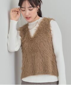 SHOO・LA・RUE / シューラルー その他トップス | 【S-LL/2点セット】着るだけでコーデが決まる フェザーベスト×リブニット