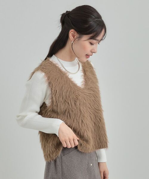 SHOO・LA・RUE / シューラルー その他トップス | 【S-LL/2点セット】着るだけでコーデが決まる フェザーベスト×リブニット | 詳細10