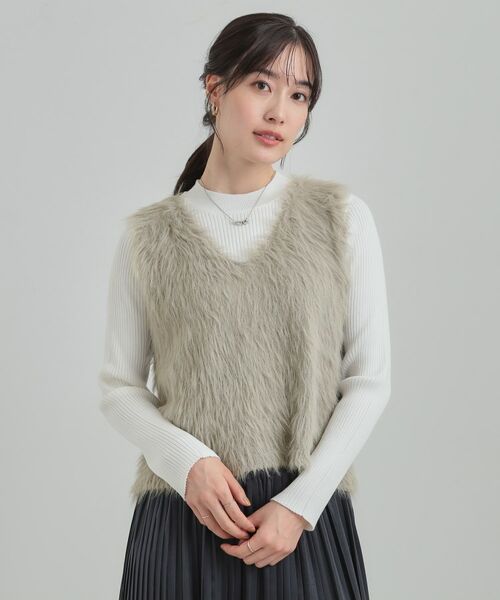SHOO・LA・RUE / シューラルー その他トップス | 【S-LL/2点セット】着るだけでコーデが決まる フェザーベスト×リブニット | 詳細13