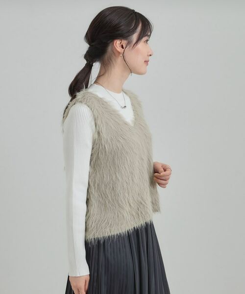 SHOO・LA・RUE / シューラルー その他トップス | 【S-LL/2点セット】着るだけでコーデが決まる フェザーベスト×リブニット | 詳細14