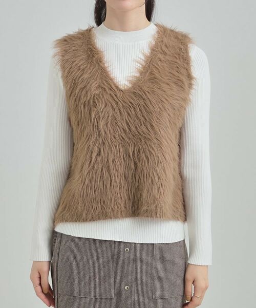 SHOO・LA・RUE / シューラルー その他トップス | 【S-LL/2点セット】着るだけでコーデが決まる フェザーベスト×リブニット | 詳細17