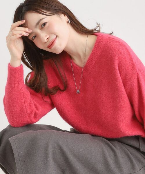 SHOO・LA・RUE / シューラルー ニット・セーター | ふわふわVネックニット(ピンク(073))