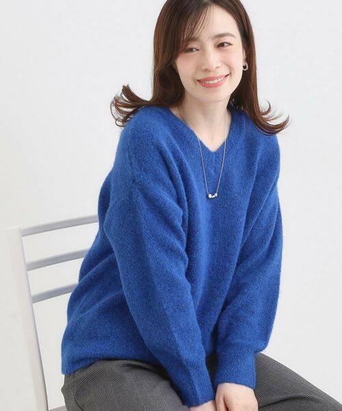 SHOO・LA・RUE / シューラルー ニット・セーター | ふわふわVネックニット(ブルー(093))