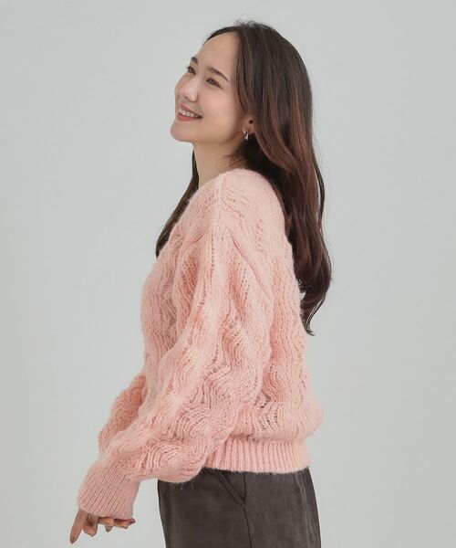 SHOO・LA・RUE / シューラルー ニット・セーター | 【S-LL】ふんわり大人の 透かし編みニットトップス | 詳細10
