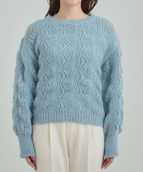SHOO・LA・RUE / シューラルー ニット・セーター | 【S-LL】ふんわり大人の 透かし編みニットトップス | 詳細17