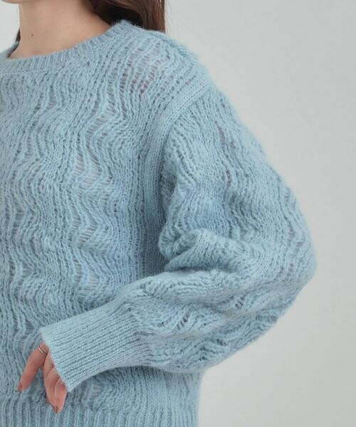 SHOO・LA・RUE / シューラルー ニット・セーター | 【S-LL】ふんわり大人の 透かし編みニットトップス | 詳細21