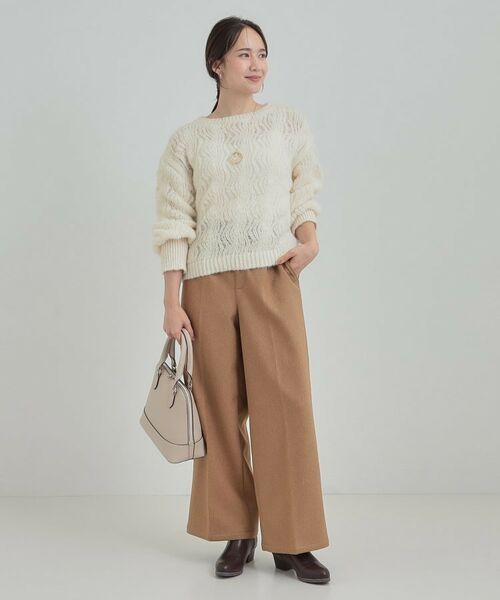 SHOO・LA・RUE / シューラルー ニット・セーター | 【S-LL】ふんわり大人の 透かし編みニットトップス | 詳細3