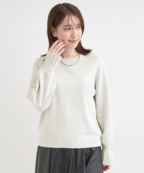 SHOO・LA・RUE / シューラルー ニット・セーター | 【S-LL】お袖タックが女性らしさをプラス 華やかラメニット | 詳細1