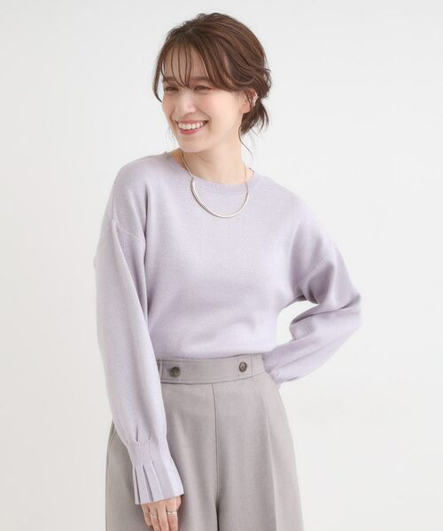 SHOO・LA・RUE / シューラルー ニット・セーター | 【S-LL】お袖タックが女性らしさをプラス 華やかラメニット | 詳細13