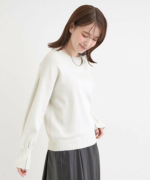 SHOO・LA・RUE / シューラルー ニット・セーター | 【S-LL】お袖タックが女性らしさをプラス 華やかラメニット | 詳細2