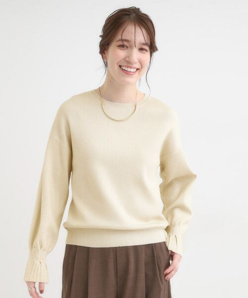 SHOO・LA・RUE / シューラルー ニット・セーター | 【S-LL】お袖タックが女性らしさをプラス 華やかラメニット | 詳細5