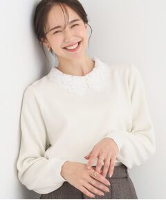 SHOO・LA・RUE / シューラルー ニット・セーター | 【襟取り外し可/S-LL】上品見え レース襟ニット