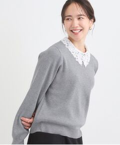 SHOO・LA・RUE / シューラルー ニット・セーター | 【襟取り外し可/S-LL】上品見え レース襟ニット