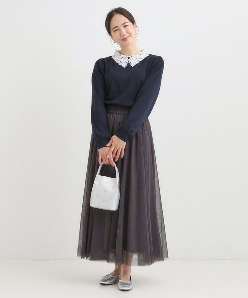 SHOO・LA・RUE / シューラルー ニット・セーター | 【襟取り外し可/S-LL】上品見え レース襟ニット | 詳細10