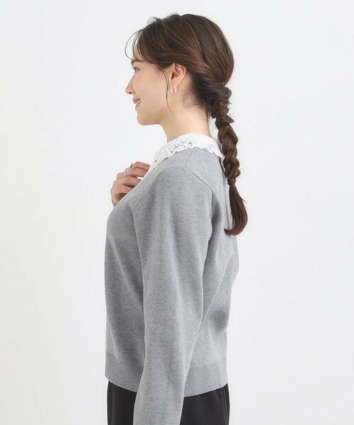 SHOO・LA・RUE / シューラルー ニット・セーター | 【襟取り外し可/S-LL】上品見え レース襟ニット | 詳細16