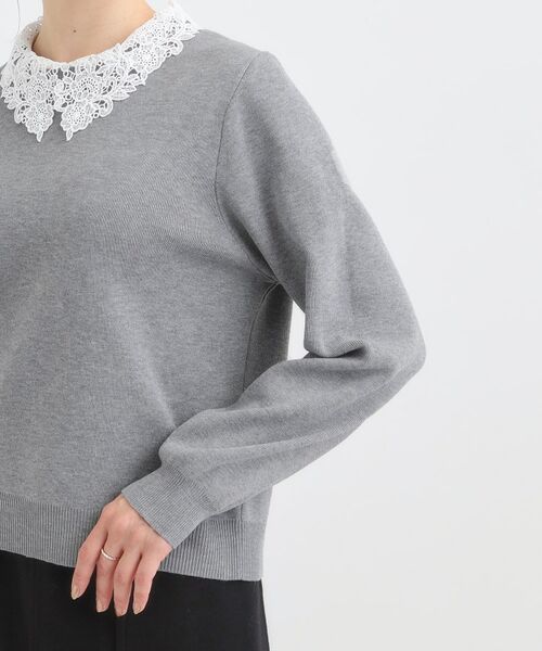 SHOO・LA・RUE / シューラルー ニット・セーター | 【襟取り外し可/S-LL】上品見え レース襟ニット | 詳細28