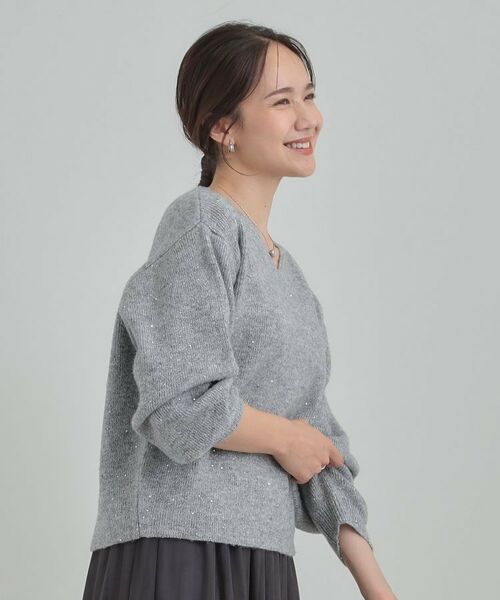 SHOO・LA・RUE / シューラルー ニット・セーター | 【S-LL】きらきらと華やかに スパンコールニット | 詳細10