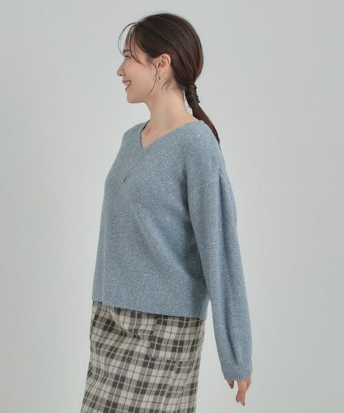 SHOO・LA・RUE / シューラルー ニット・セーター | 【S-LL】きらきらと華やかに スパンコールニット | 詳細2