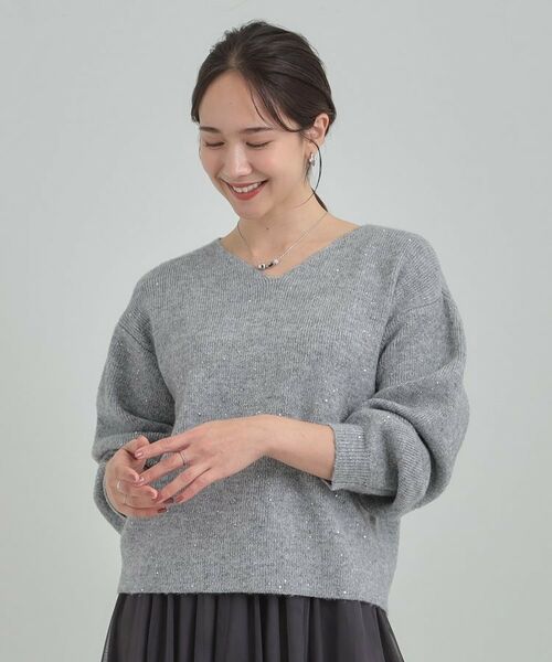 SHOO・LA・RUE / シューラルー ニット・セーター | 【S-LL】きらきらと華やかに スパンコールニット | 詳細9