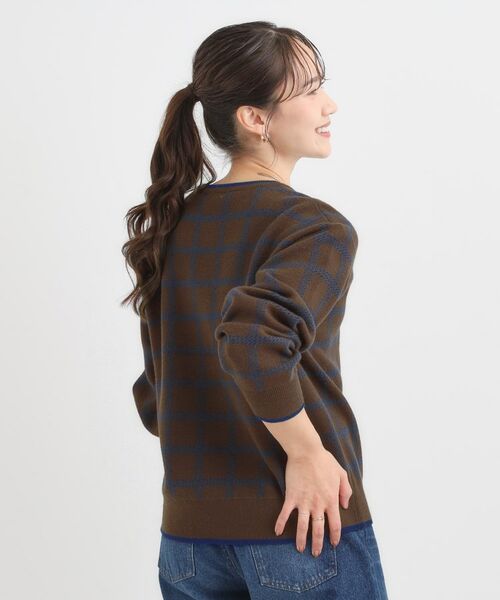 SHOO・LA・RUE / シューラルー ニット・セーター | 【洗濯機可/S-LL】クラシックなチェック柄が目を惹く 柔らかニット | 詳細14