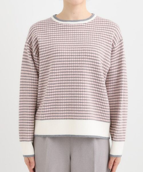 SHOO・LA・RUE / シューラルー ニット・セーター | 【洗濯機可/S-LL】クラシックなチェック柄が目を惹く 柔らかニット | 詳細17