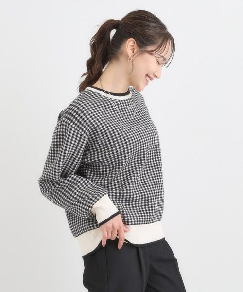 SHOO・LA・RUE / シューラルー ニット・セーター | 【洗濯機可/S-LL】クラシックなチェック柄が目を惹く 柔らかニット | 詳細2