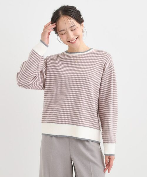 SHOO・LA・RUE / シューラルー ニット・セーター | 【洗濯機可/S-LL】クラシックなチェック柄が目を惹く 柔らかニット | 詳細5