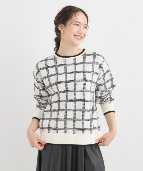 SHOO・LA・RUE / シューラルー ニット・セーター | 【洗濯機可/S-LL】クラシックなチェック柄が目を惹く 柔らかニット | 詳細9