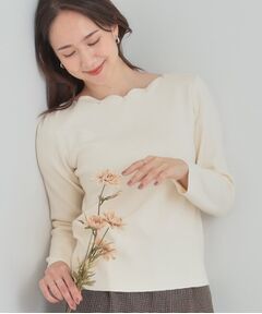 SHOO・LA・RUE / シューラルー ニット・セーター | スカラップネックが上品 ビジューニット