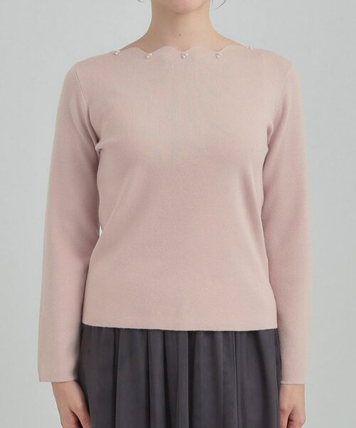 SHOO・LA・RUE / シューラルー ニット・セーター | スカラップネックが上品 ビジューニット | 詳細12