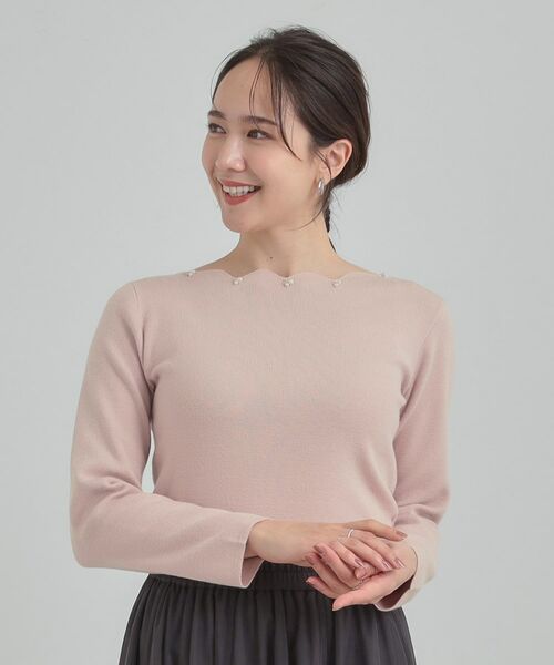 SHOO・LA・RUE / シューラルー ニット・セーター | スカラップネックが上品 ビジューニット | 詳細8