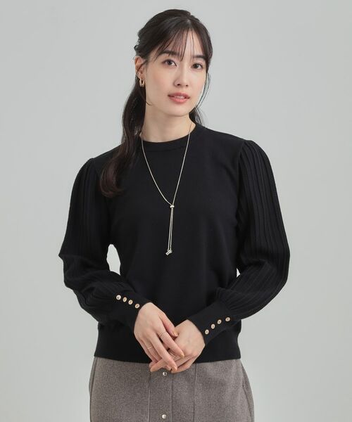 SHOO・LA・RUE / シューラルー ニット・セーター | コンパクト見えが大人かわいい お袖編み柄ニット | 詳細1