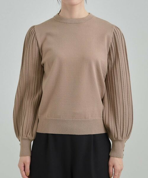 SHOO・LA・RUE / シューラルー ニット・セーター | コンパクト見えが大人かわいい お袖編み柄ニット | 詳細12