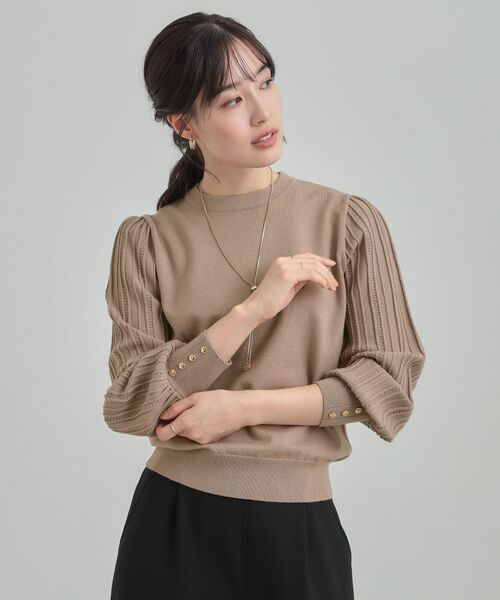 SHOO・LA・RUE / シューラルー ニット・セーター | コンパクト見えが大人かわいい お袖編み柄ニット | 詳細5