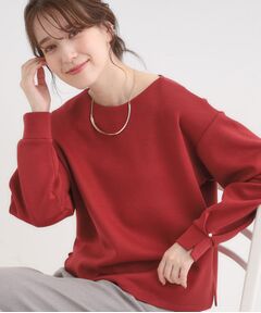 SHOO・LA・RUE / シューラルー カットソー | 【S-LL】大人のデイリースタイルに お袖タック フェイクパール付きトップス