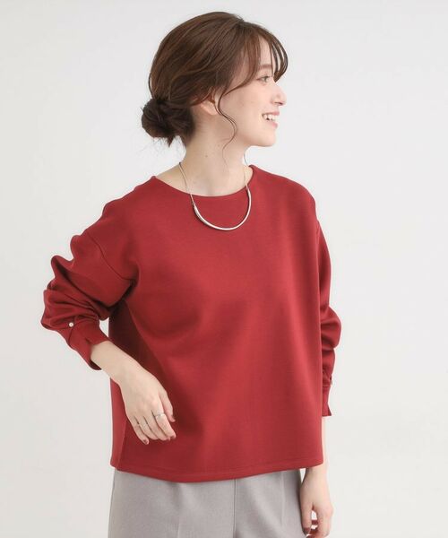 SHOO・LA・RUE / シューラルー カットソー | 【S-LL】大人のデイリースタイルに お袖タック フェイクパール付きトップス | 詳細6