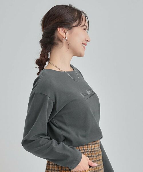 SHOO・LA・RUE / シューラルー カットソー | ロゴ刺繍ロンT | 詳細6