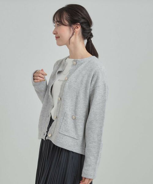 SHOO・LA・RUE / シューラルー カーディガン・ボレロ | 【洗濯機可/S-LL】きちんと感が魅力 ジャケットライクカーディガン | 詳細2